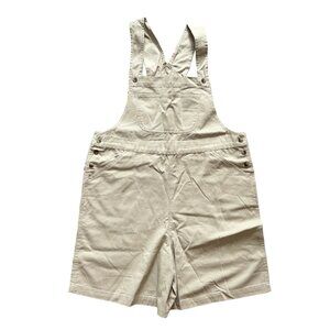 NEW VTG 90s J. MARCO GALLERIES Wide Leg Twill Shortall Overalls in Khaki SZ L